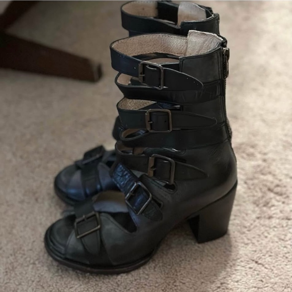Freebird by Steven Black Buckle Heeled Boots